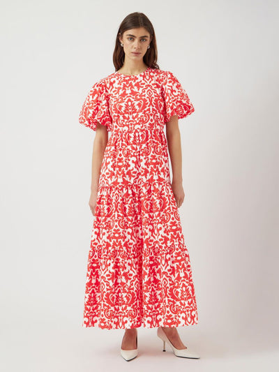 YasGreena Ankle Dress White/Orange