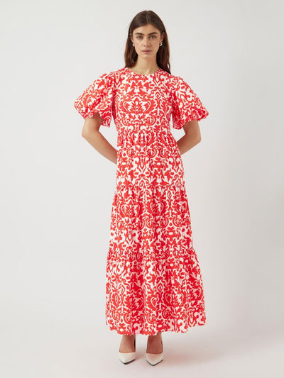 YasGreena Ankle Dress White/Orange