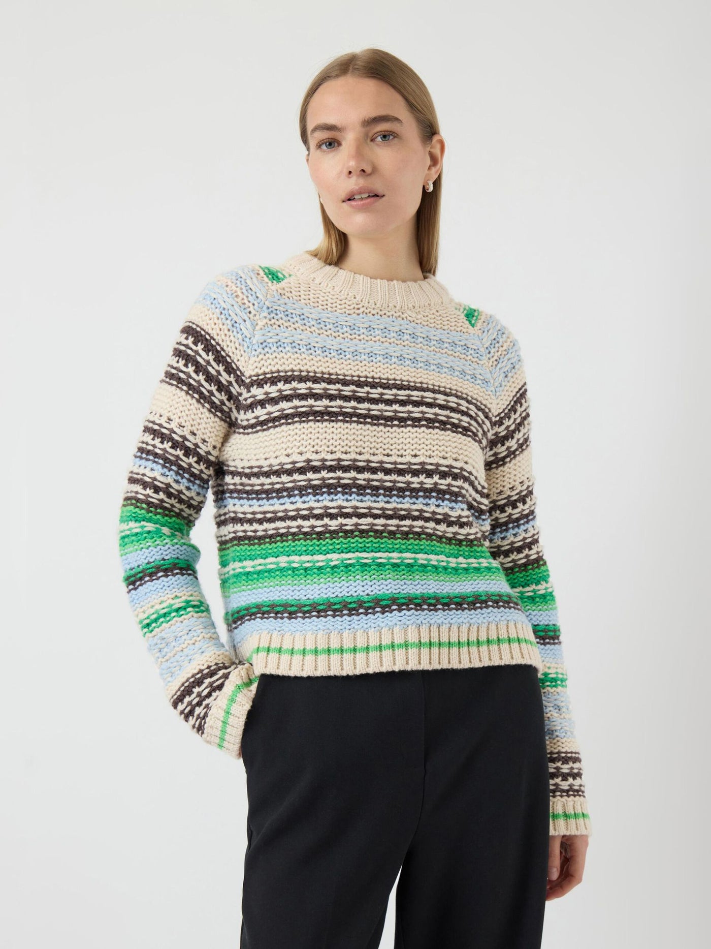 YasBibi Ls Knit Clear Sky/ Multi
