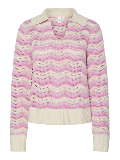 YasCalmi Knit Begonia Pink Stripes