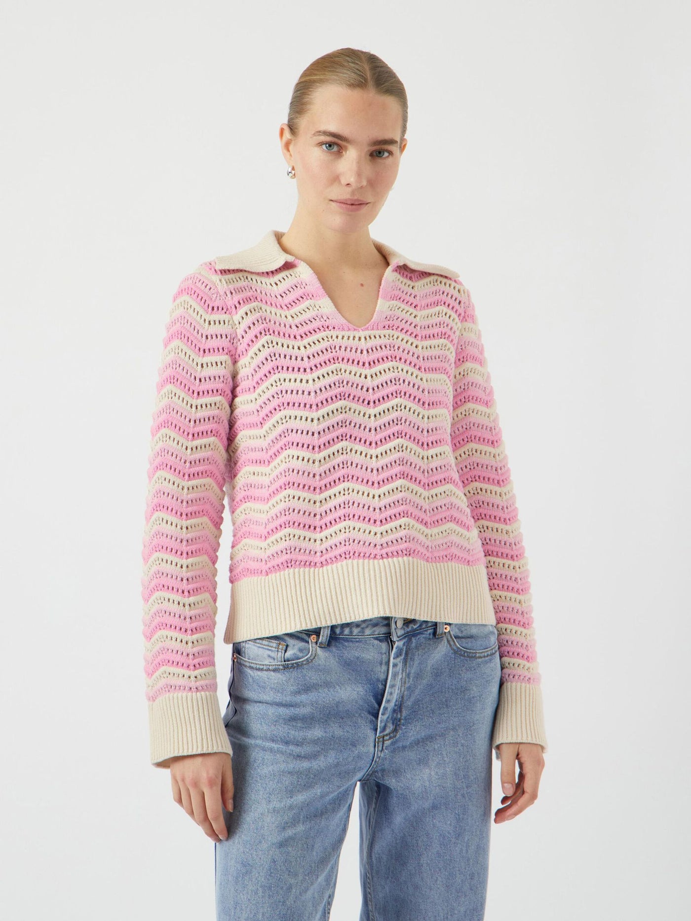 YasCalmi Knit Begonia Pink Stripes