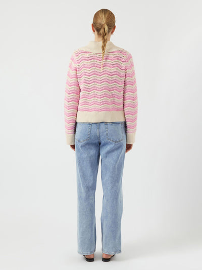 YasCalmi Knit Begonia Pink Stripes