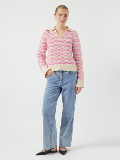 YasCalmi Knit Begonia Pink Stripes