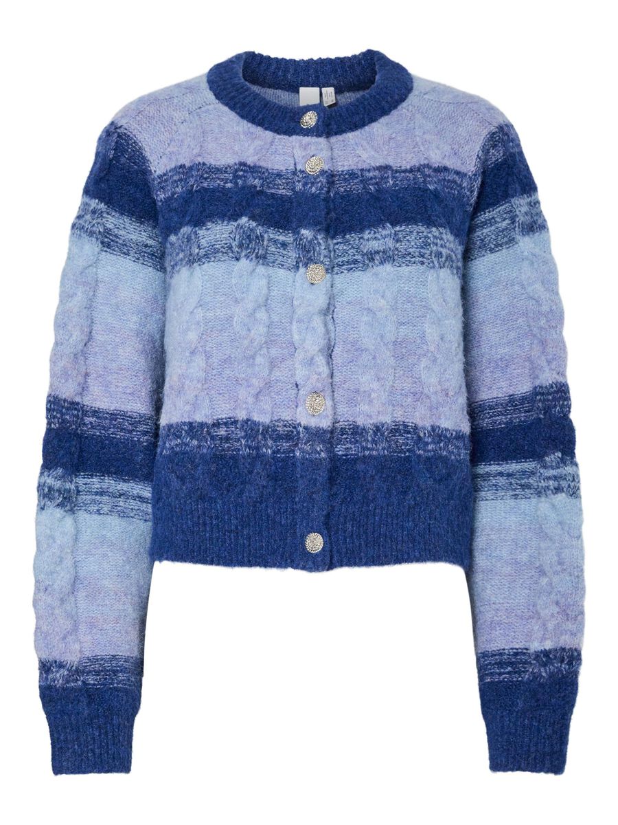 YasMegano Cardigan Dazzling Blue Stripes