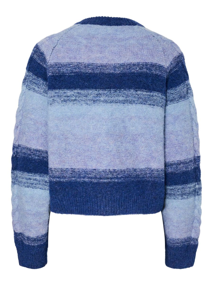 YasMegano Cardigan Dazzling Blue Stripes