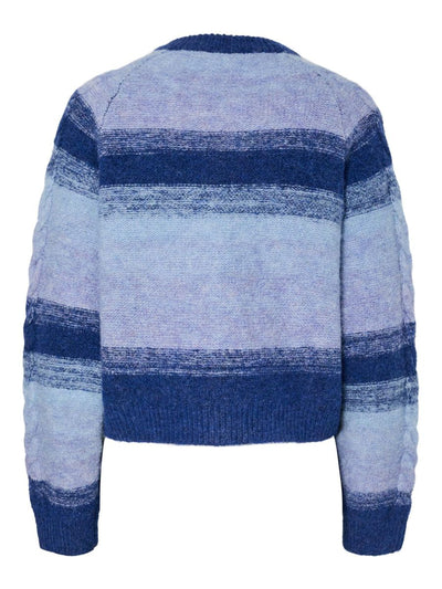 YasMegano Cardigan Dazzling Blue Stripes