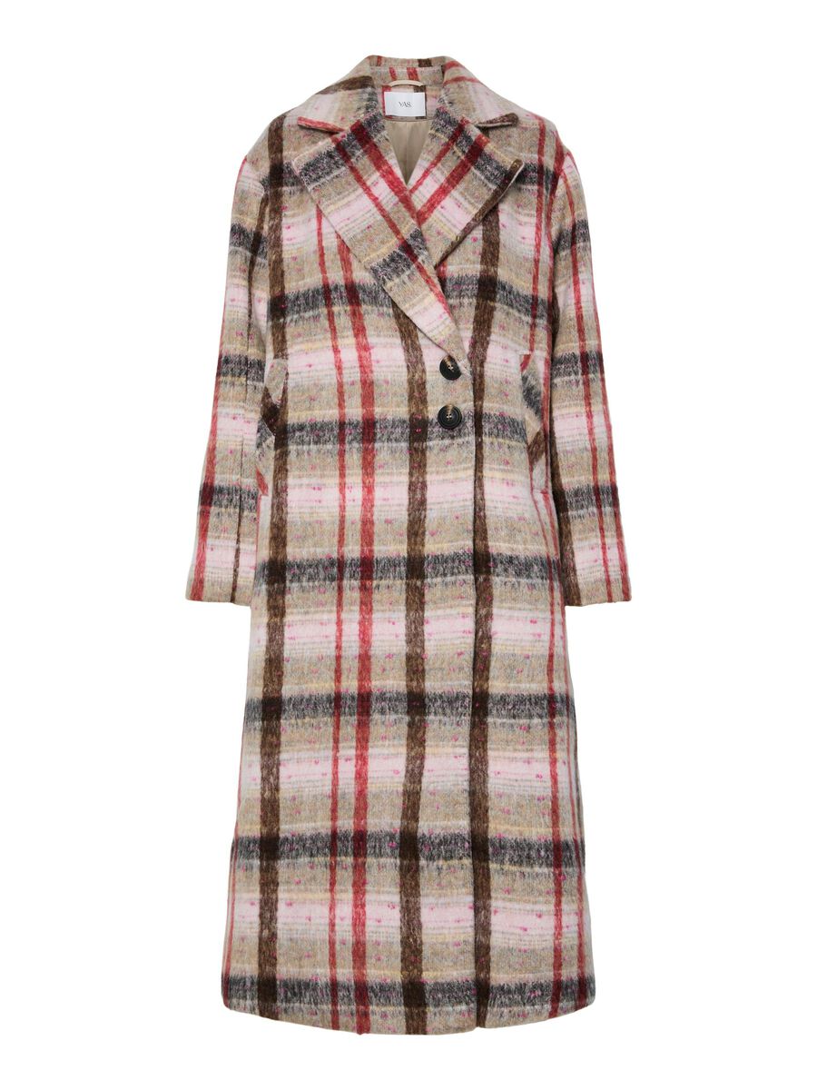 YasCira Long Coat Oxford Tan/Pink