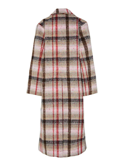 YasCira Long Coat Oxford Tan/Pink