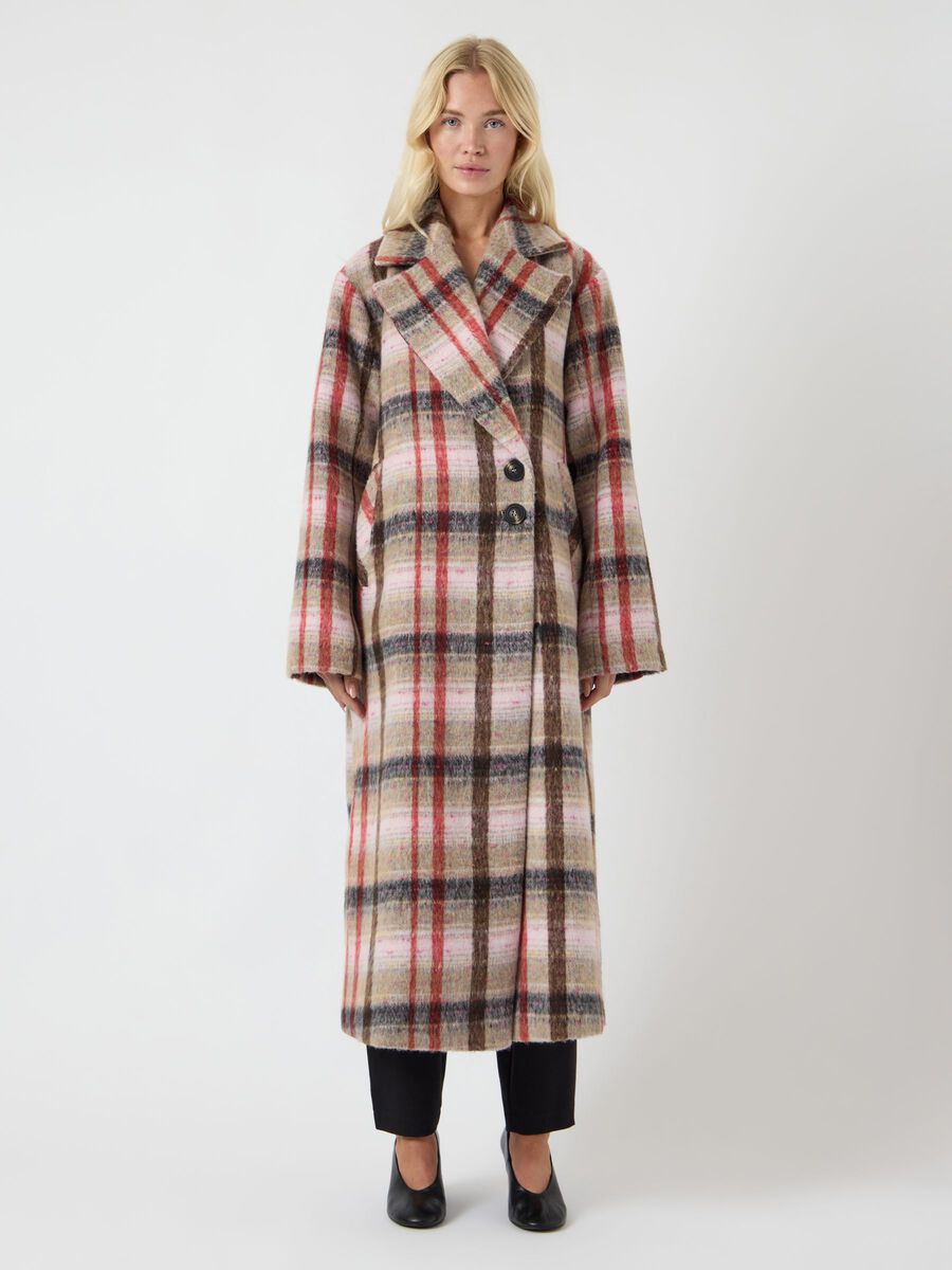 YasCira Long Coat Oxford Tan/Pink