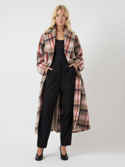 YasCira Long Coat Oxford Tan/Pink