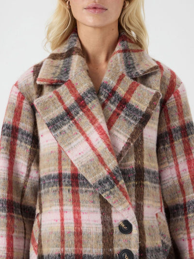 YasCira Long Coat Oxford Tan/Pink