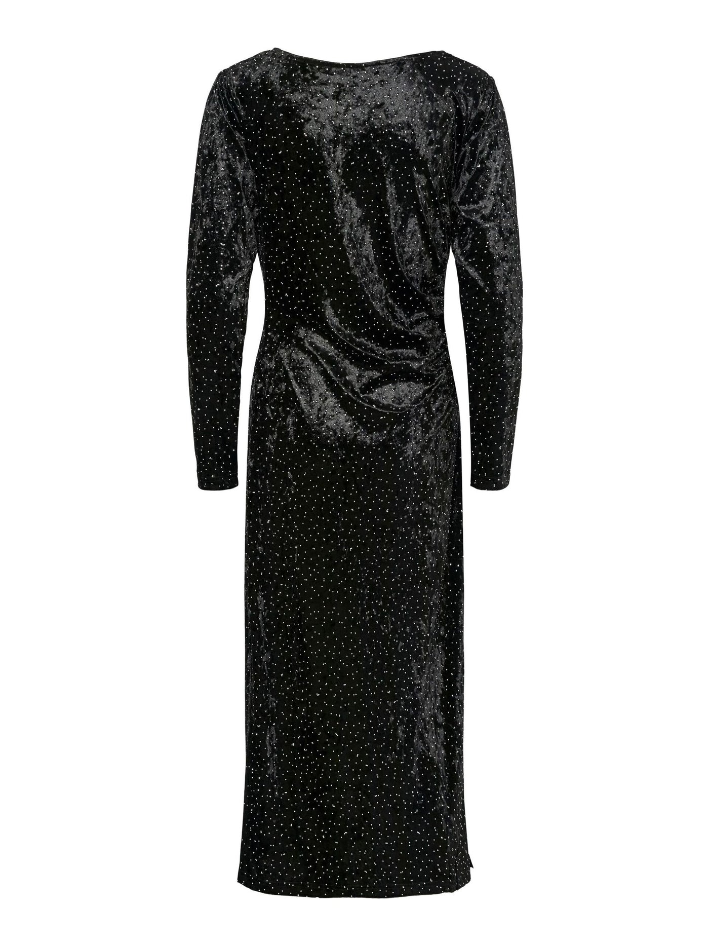 YasTillia Ls Velvet Long Dress Black