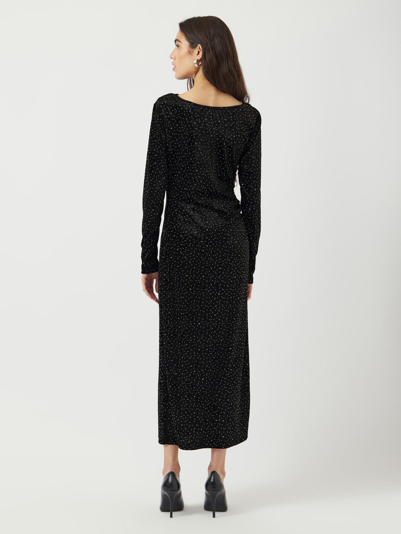 YasTillia Ls Velvet Long Dress Black