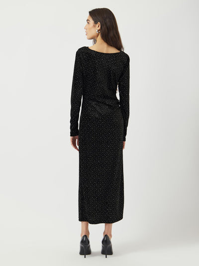 YasTillia Ls Velvet Long Dress Black
