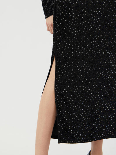 YasTillia Ls Velvet Long Dress Black