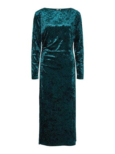 YasTillia Ls Velvet Long Dress Ponderosa Pine