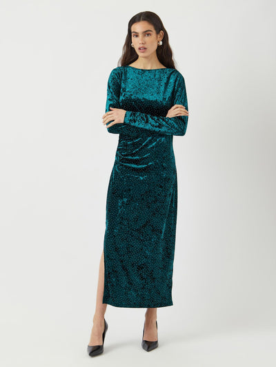 YasTillia Ls Velvet Long Dress Ponderosa Pine