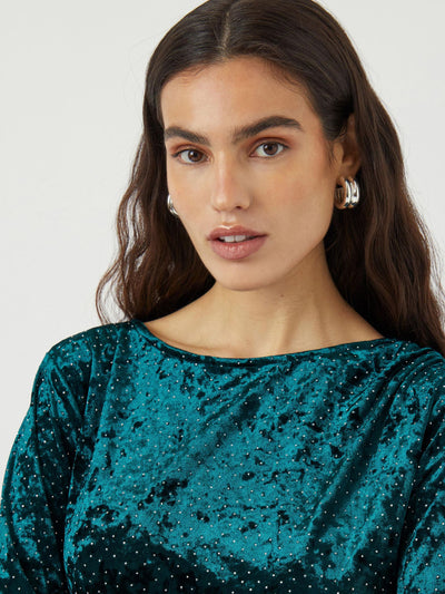 YasTillia Ls Velvet Long Dress Ponderosa Pine