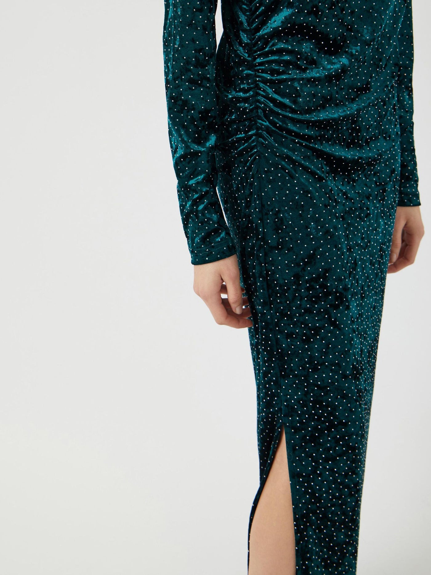 YasTillia Ls Velvet Long Dress Ponderosa Pine