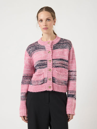 YasMayla Cardigan Moonlie Mauve Stripes