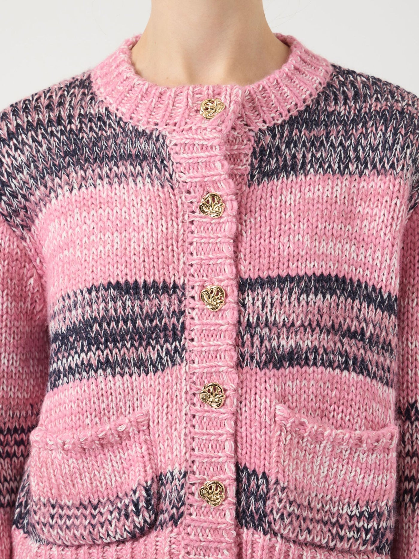 YasMayla Cardigan Moonlie Mauve Stripes