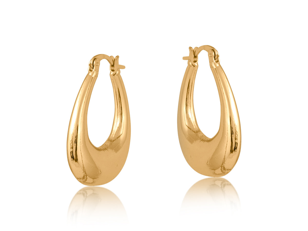 Elvira Organic Shape Oval Earrings Gold