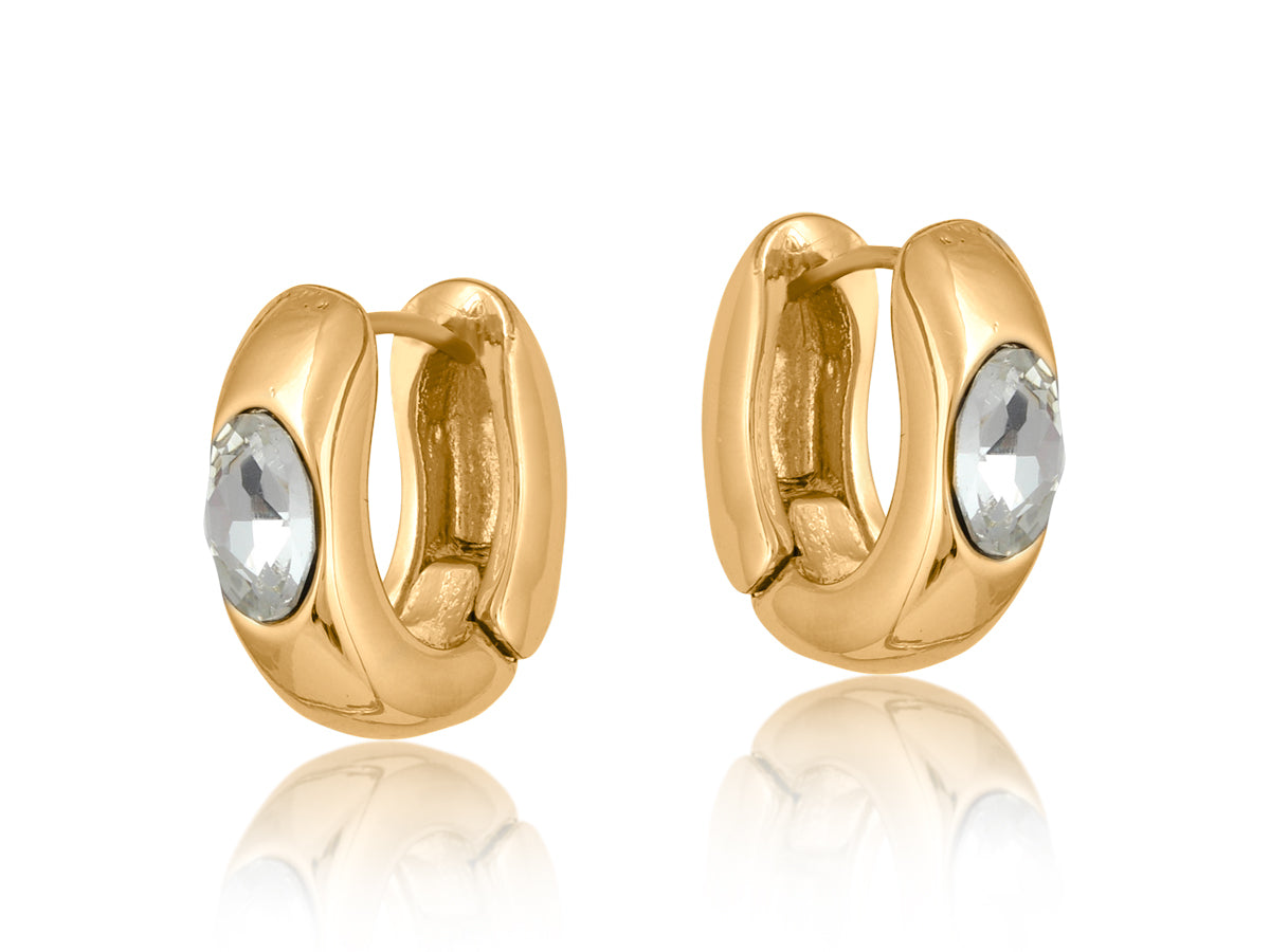 Savanna Stone Click Earrings Gold