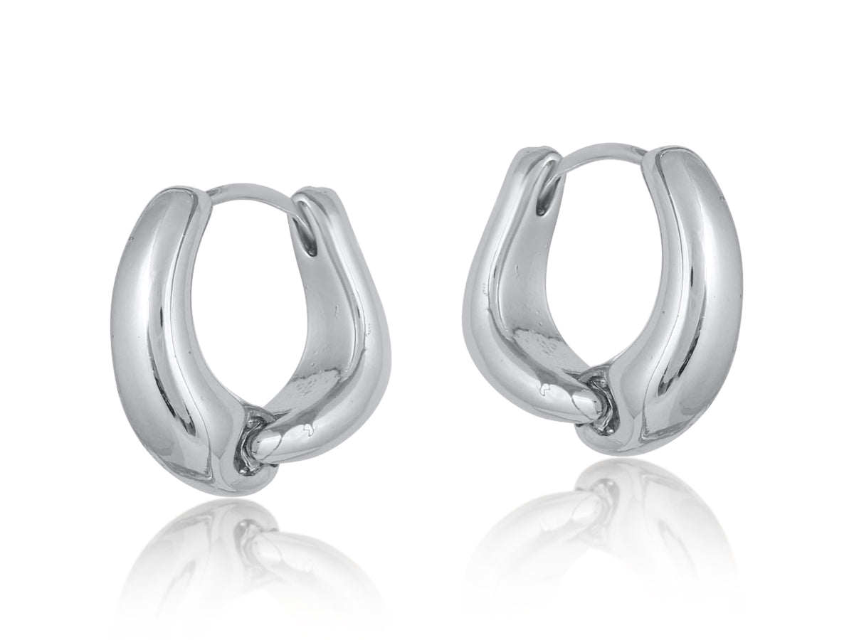 Honorine Organic Shape Knotted Earrings Silver