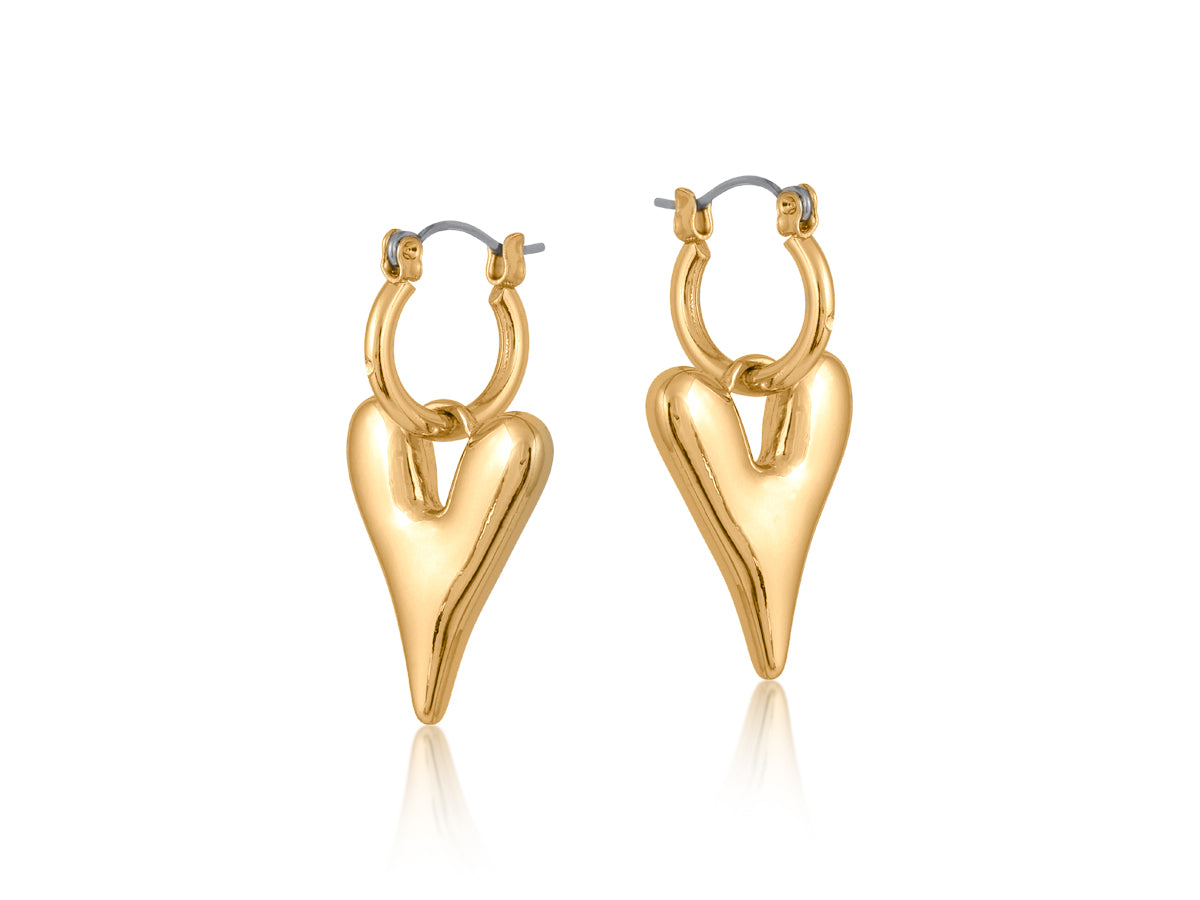 Daria Puff Heart Earrings Gold