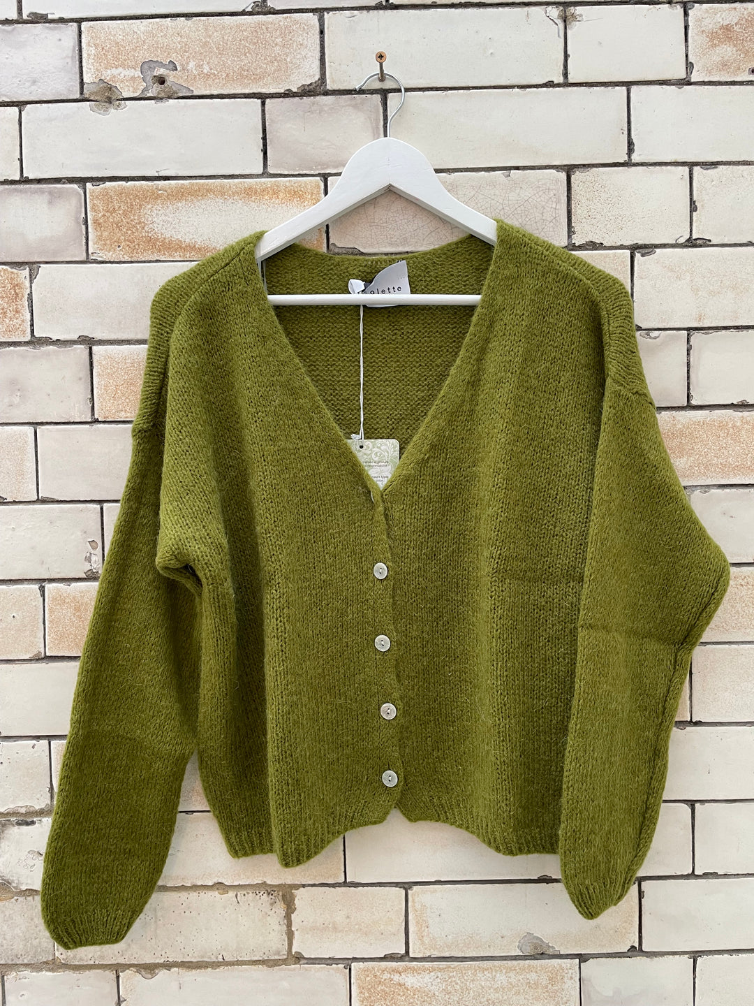 トップス Mohair Cardigan Military Green M トップス Mohair Cardigan Military Green M Vintage Mohair