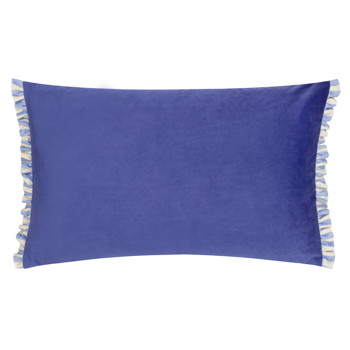 Araya Striped Velvet Cushion Blue: Blue 30 x 50cm