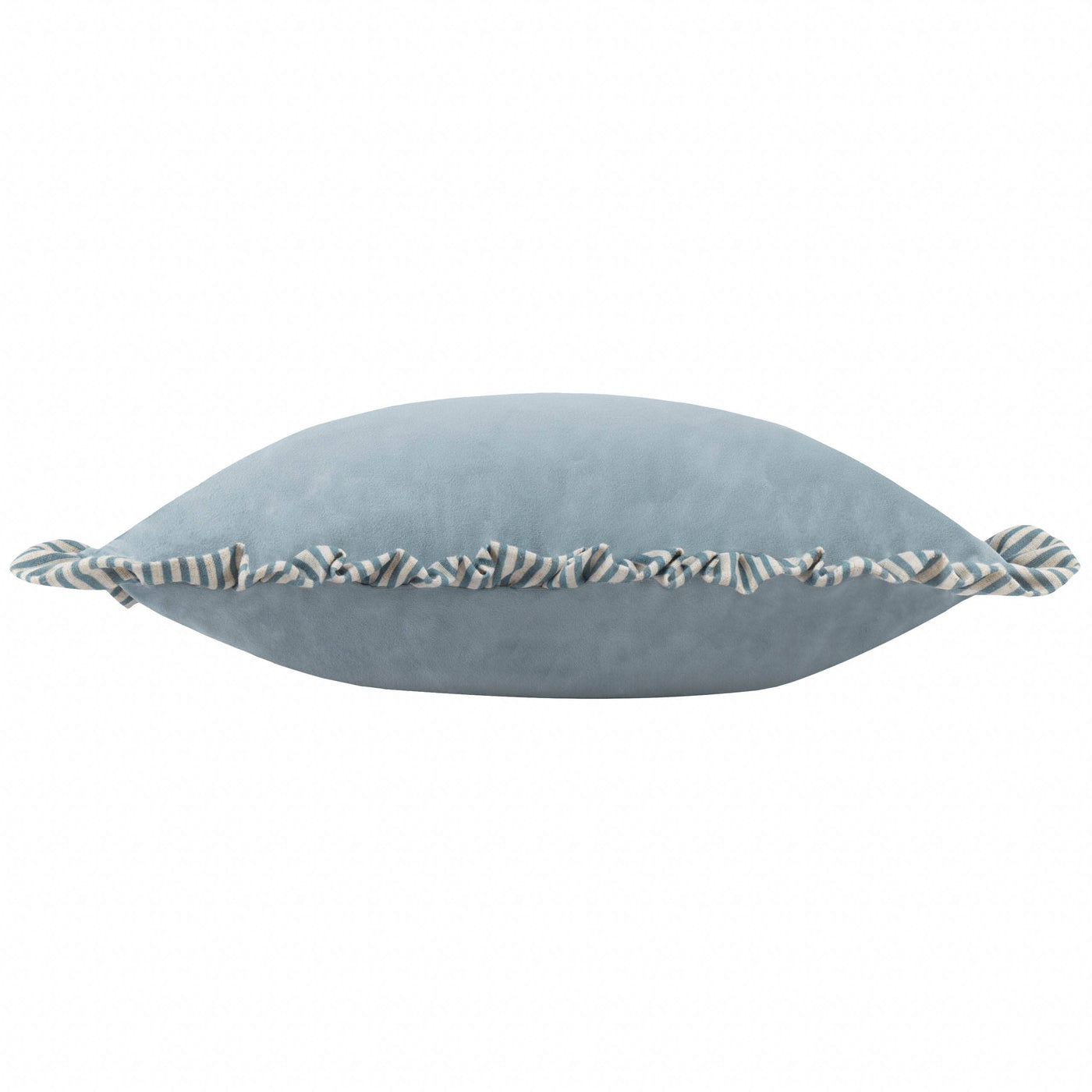 Solene Ruffle Matte Velvet Cushion Blue: Blue 45 x 45cm