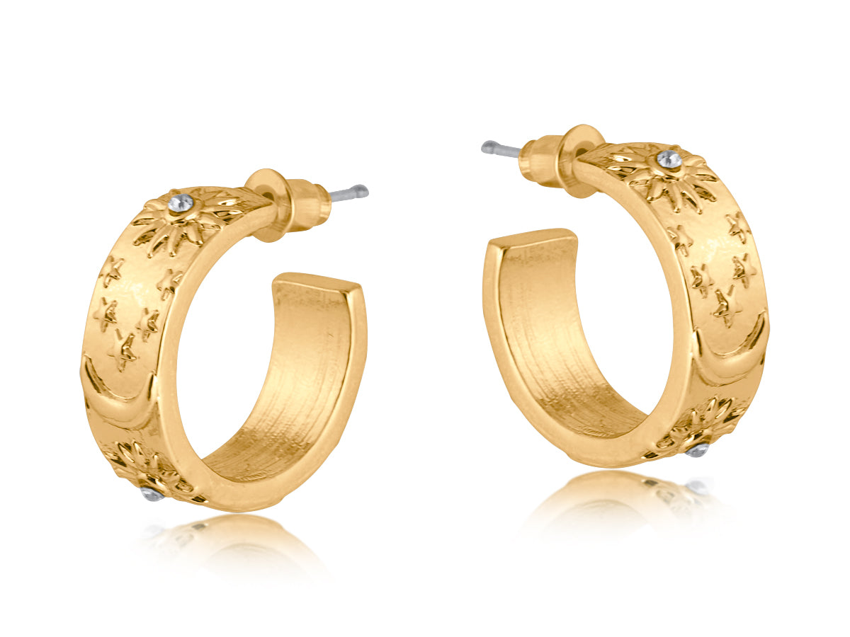 Margot Engraved Earrings Gold