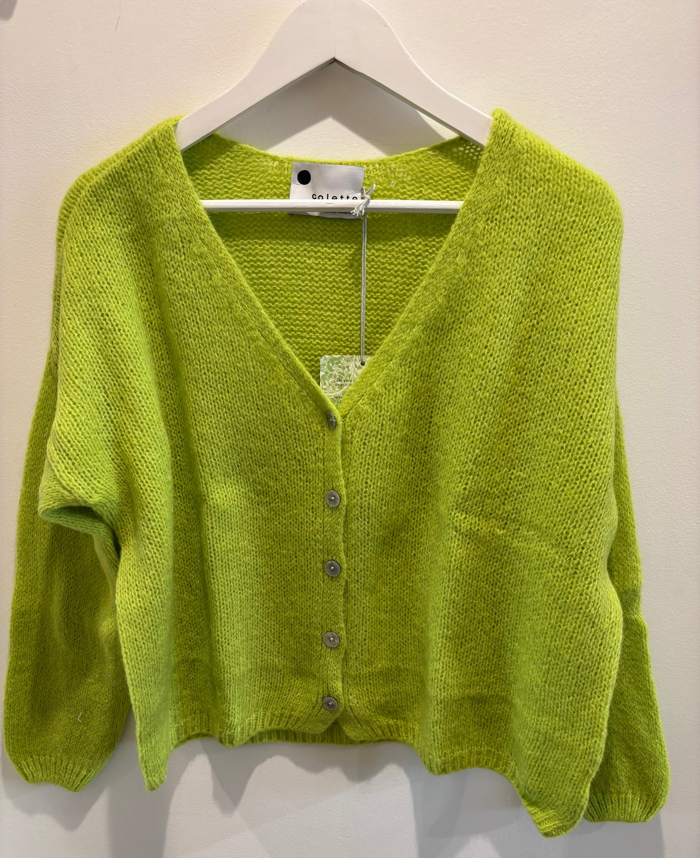 Mohair Cardigan - Neon Green