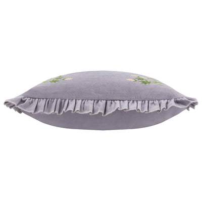 Hettie Embroidered Velvet Cushion Lilac: Lilac  45 x 45cm