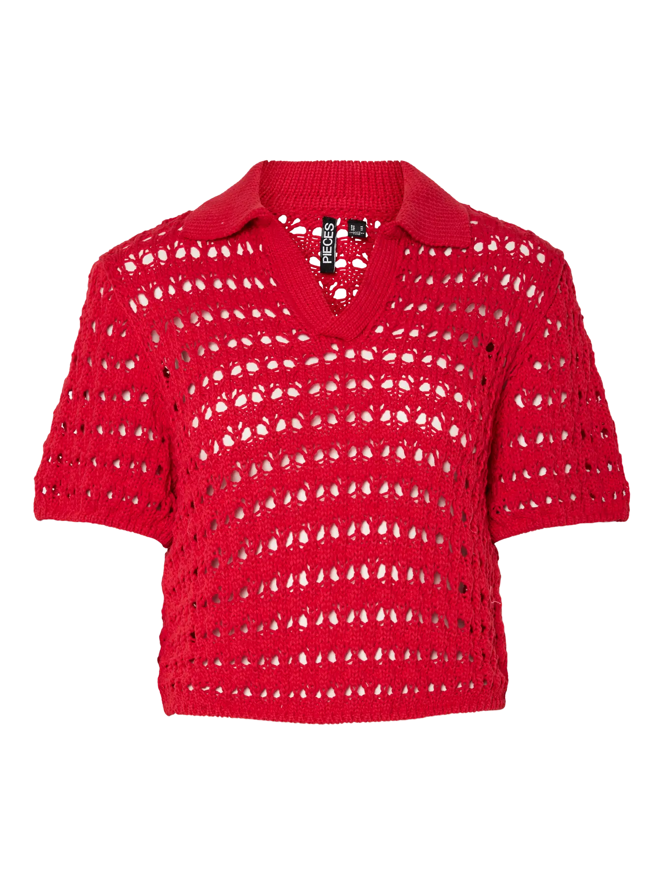 PcFiluca Cropped Polo Knit Goji Berry
