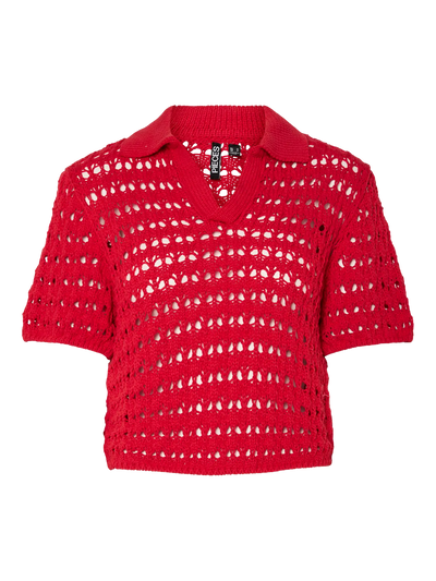 PcFiluca Cropped Polo Knit Goji Berry