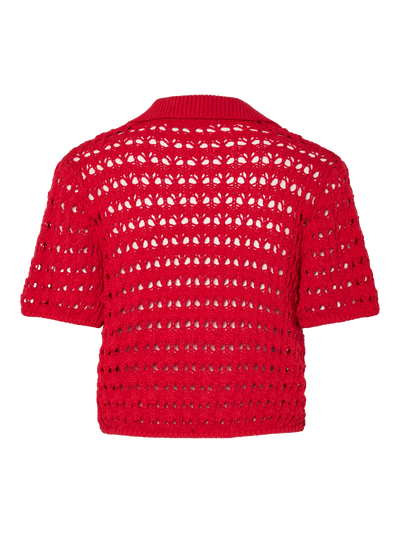 PcFiluca Cropped Polo Knit Goji Berry