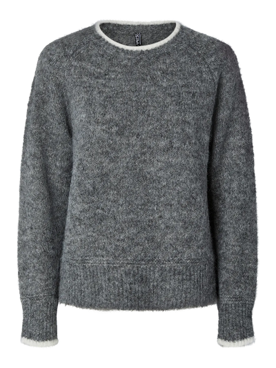 PcIvy Knit Medium Grey/White