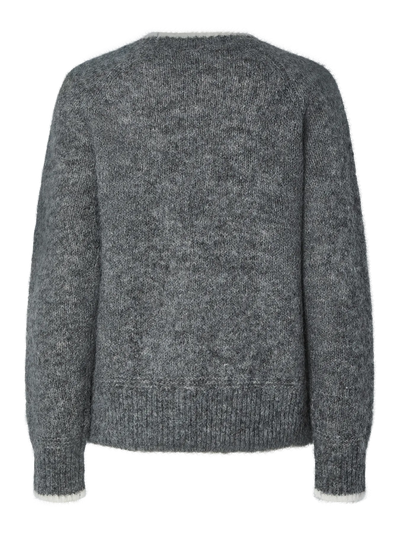 PcIvy Knit Medium Grey/White