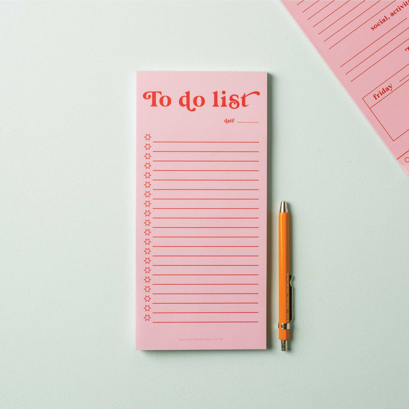 To Do List Pad | Pink & Red