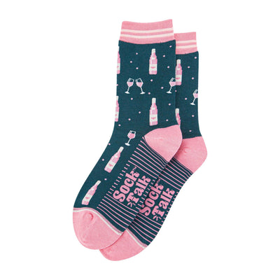 Women's Bamboo Socks - Forest Green/Light pink, Rose Wine: UK 3-7 | EU 36-40 | US 5-9
