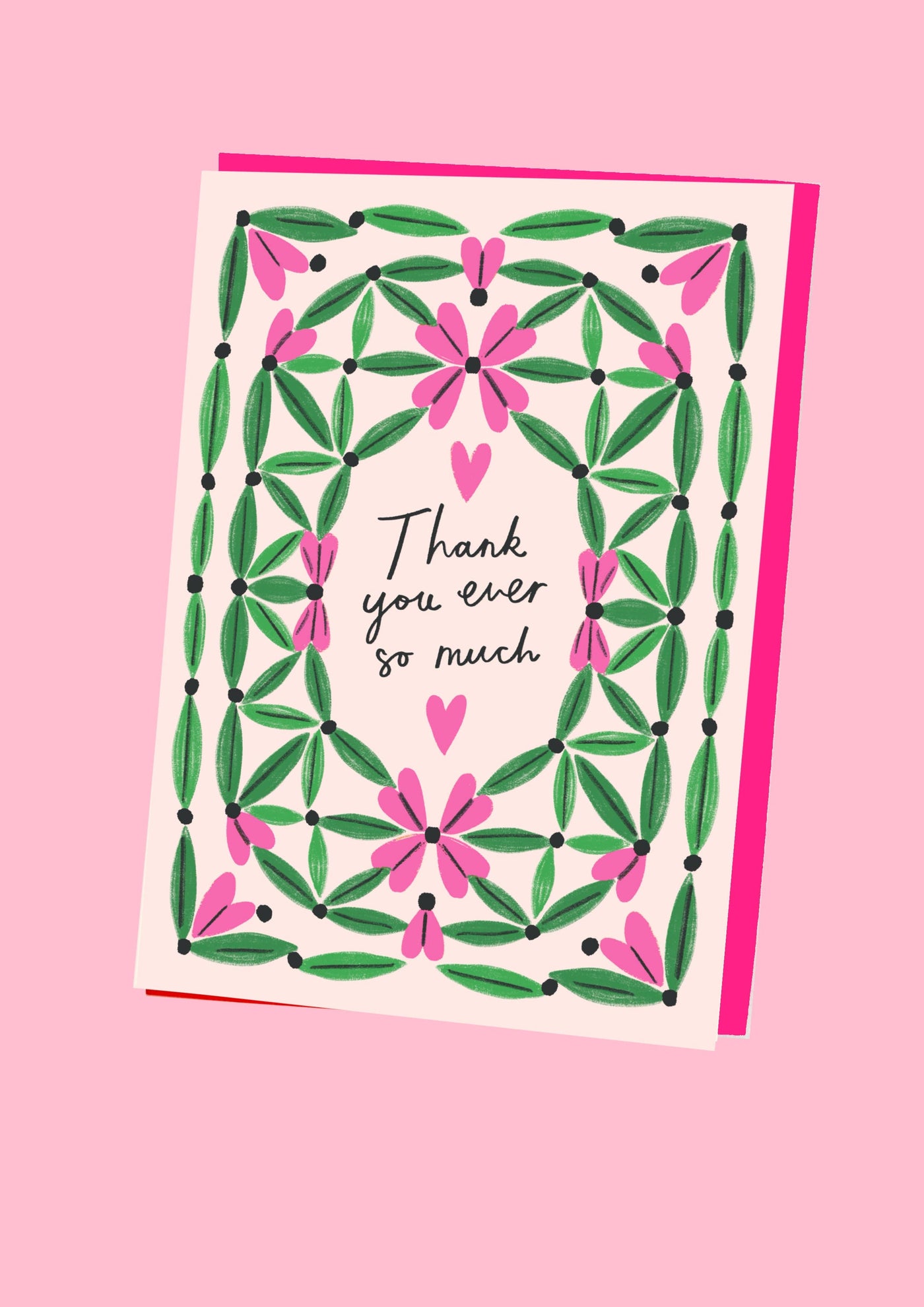 Thank You Heart Lattice Card 