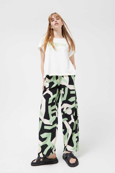 Sage and black aztec trousers