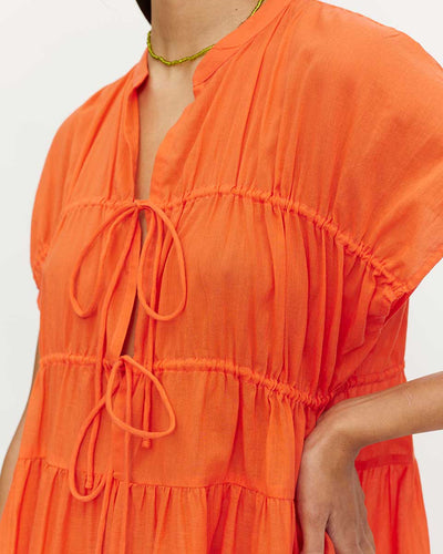 Orange Tie Detail Dress