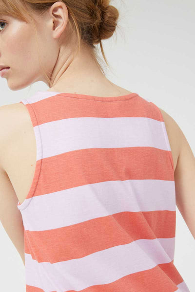 Pink and red striped dress