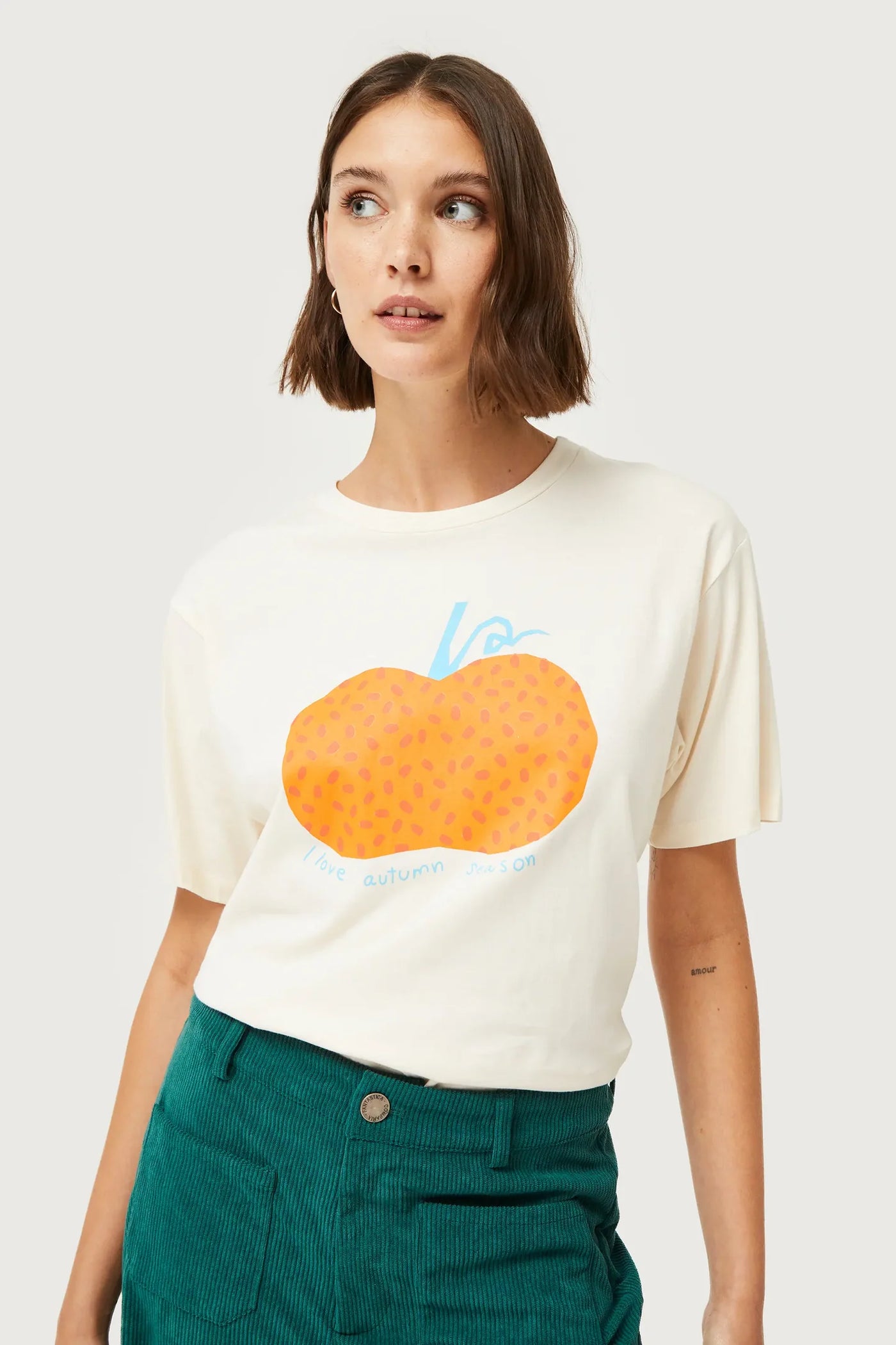 White Pumpkin Print T-shirt