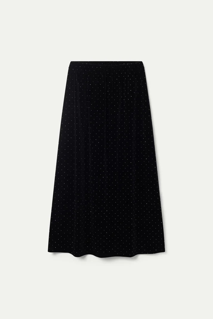 Velvet Skirt with Rhinestones Black