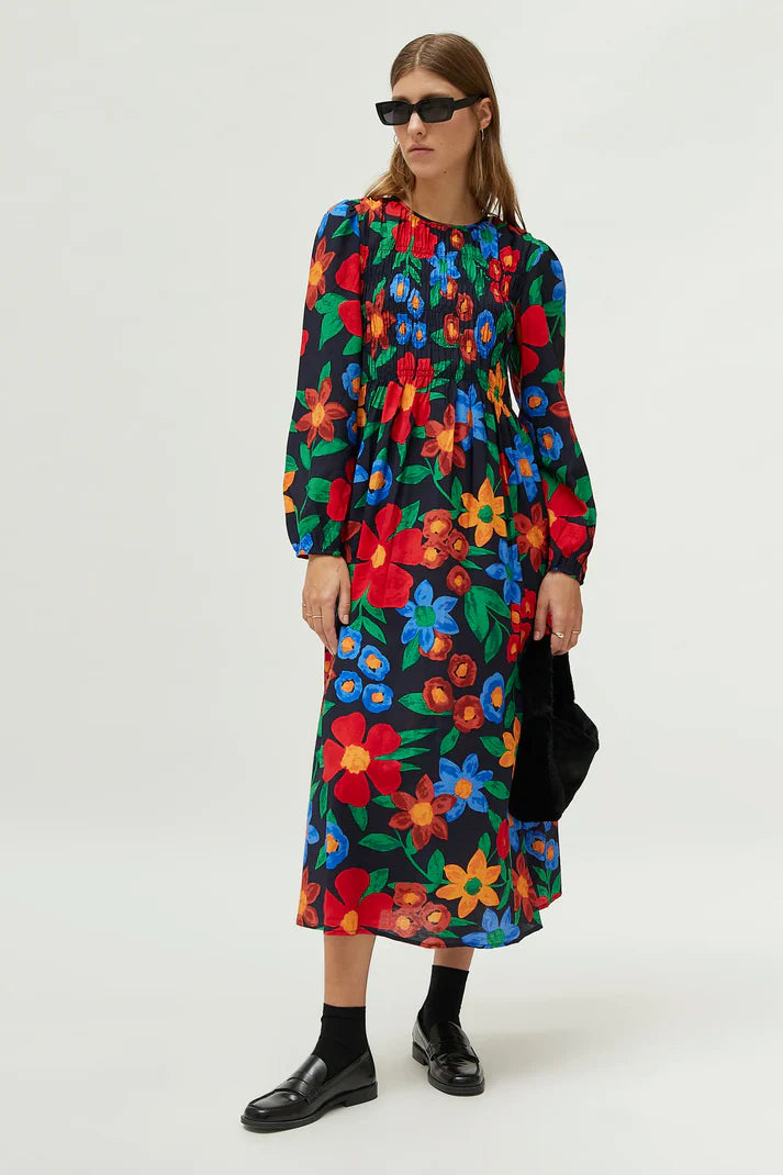 CF Flower Print Dress Red/Blue