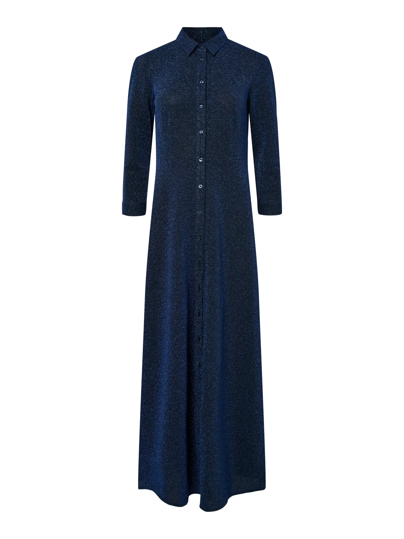 YasSavanna Shirt Dress Black/Blue Metallic